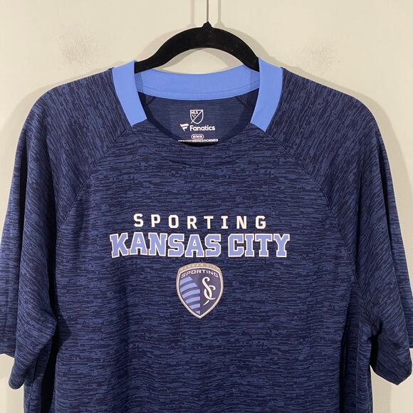 Fanatics Men MLS Kansas City Sporting Blue Short Sleeve Jersey Tee Size M Soccer - Picture 2 of 8